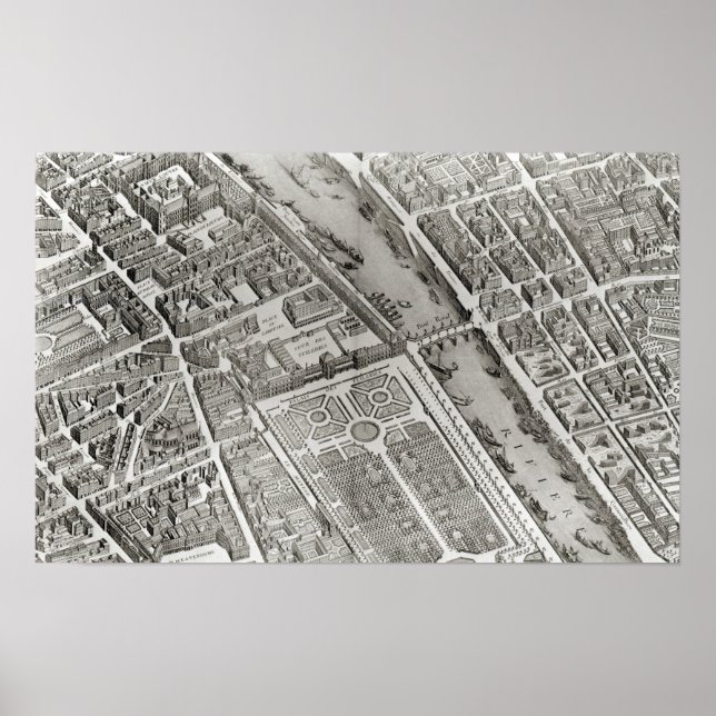 Plan of Paris, known as the 'Plan de Turgot' Poster (Front)