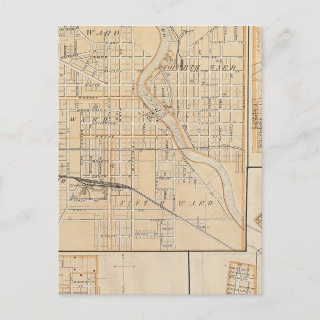 Plan of South Bend with Mishawaka Postcard (Front)