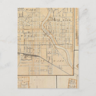 Plan of South Bend with Mishawaka Postcard