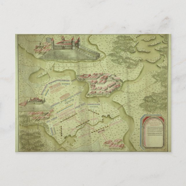 Plan of the Battle of Mollwitz Postcard (Front)