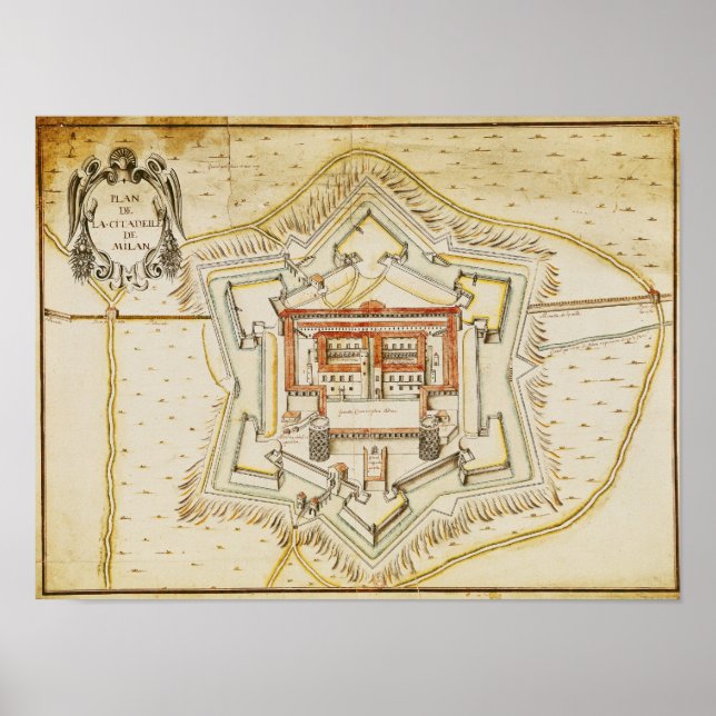 Plan of the citadel of Milan Poster (Front)