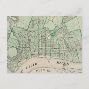 Plan of the City of New Albany, Floyd Co, Indiana Postcard