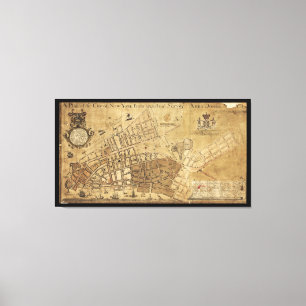 Plan of the City of New York Map (1755) Canvas Print