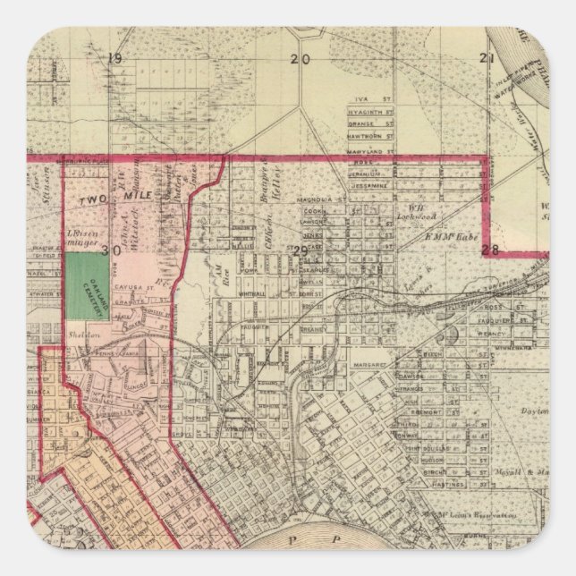 Plan of the City of St. Paul and Vicinity Square Sticker (Front)