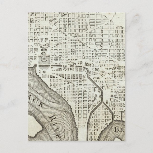 Plan of the City of Washington Postcard (Front)