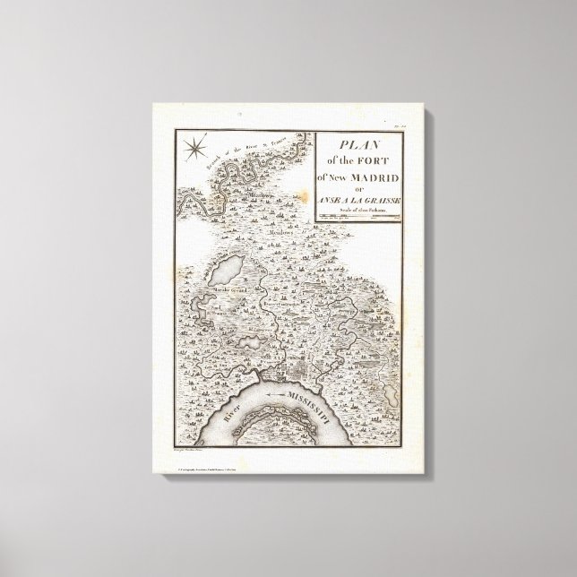 Plan of the Fort of New Madrid Canvas Print (Front)