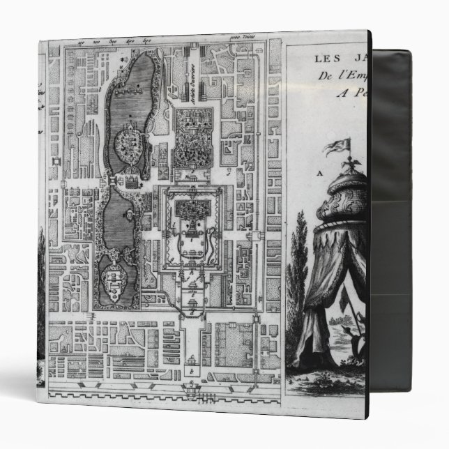 Plan of the Gardens of the Emperor of Peking, from Binder (Front/Inside)