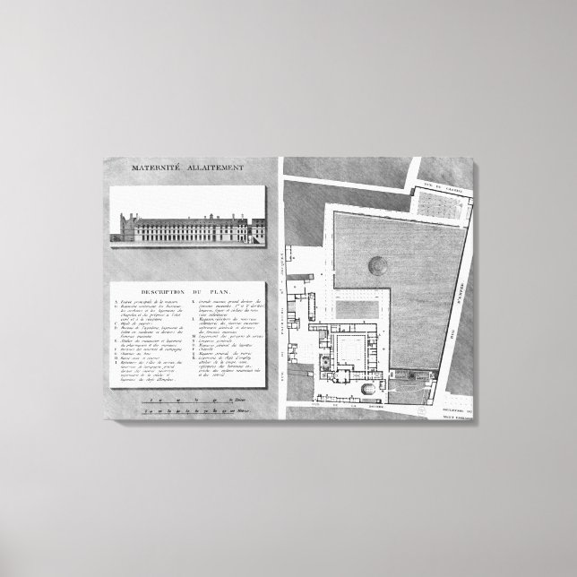 Plan of the Maternite Port-Royal Canvas Print (Front)