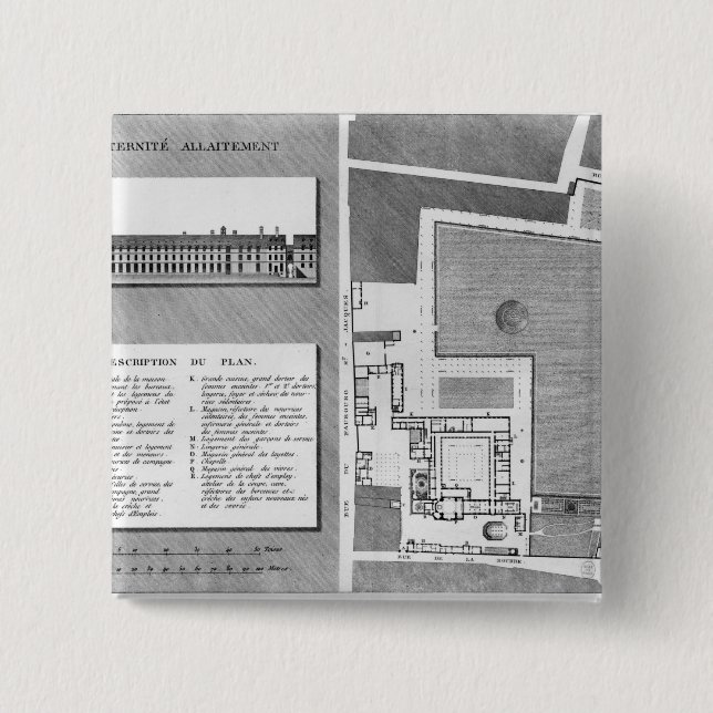 Plan of the Maternite Port-Royal Pinback Button (Front)