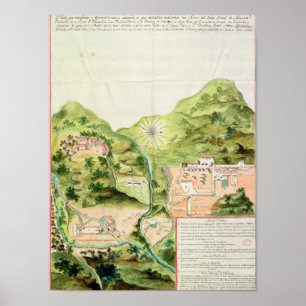 Plan of the Mines of Oaxaca, Mexico, 1785-87 Poster