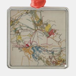 Plan of the New Almaden Mine Metal Ornament