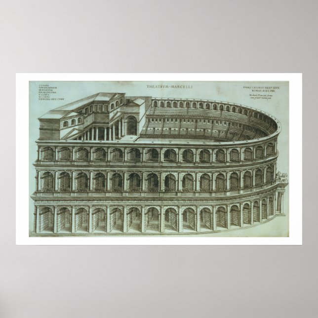 Plan of the Theater of Marcellus, Rome, 1558 (engr Poster (Front)
