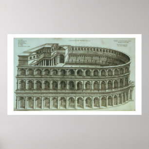 Plan of the Theatre of Marcellus, Rome, 1558 (engr Poster