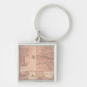 Plan of Warsaw with Pierceton, Plymouth Keychain