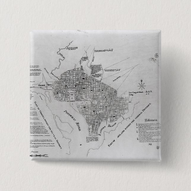 Plan of Washington D.C. Button (Front)