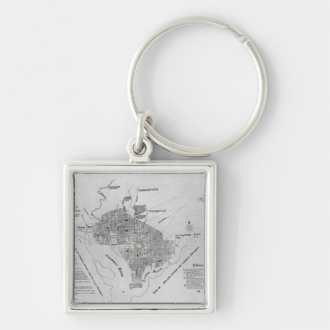 Plan of Washington D.C. Keychain (Front)