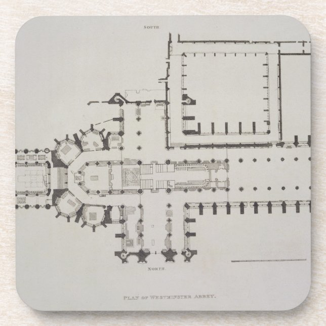 Plan of Westminster Abbey, plate 1 from 'Westminst Beverage Coaster (Front)