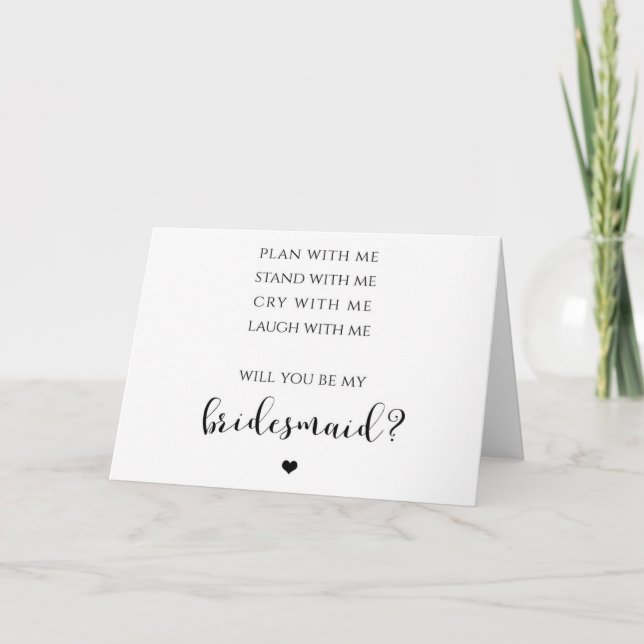 Plan With Me, Stand With Me, Bridesmaid Card (Front)
