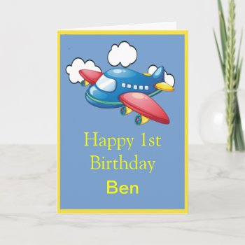 Plane  1st Birthday Card by Iggys_World at Zazzle