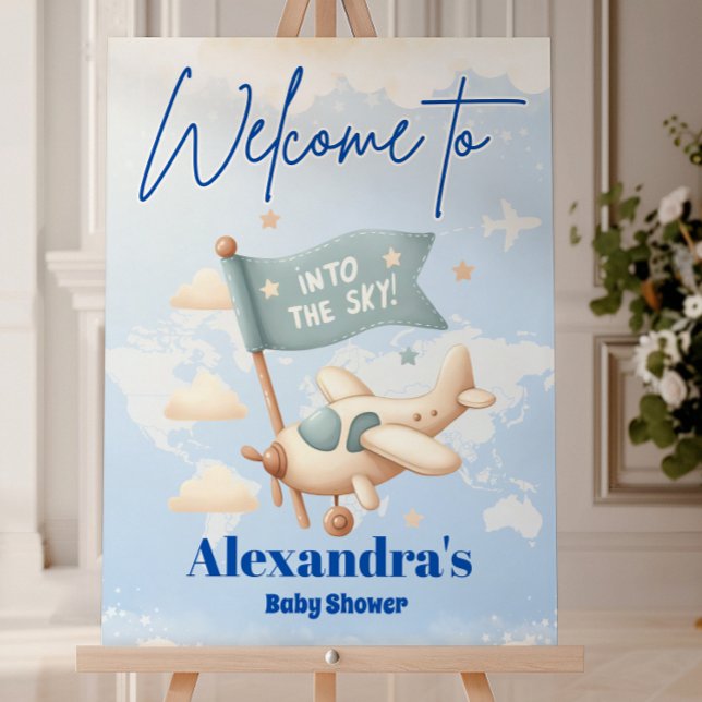 Plane Adventure Awaits Baby Shower Foam Board (Creator Uploaded)