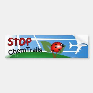 Plane Aerosol Chemtrails Lady Bug Leaf Bumper Sticker