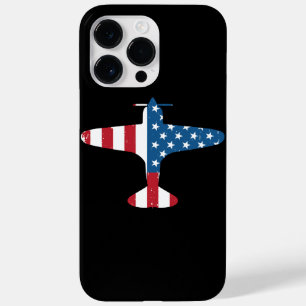 Plane Aircraft USA Flag Veteran Pilot Gift Case-Mate iPhone 14 Pro Max Case