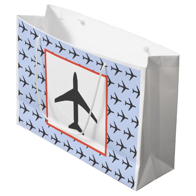 Plane Airplane Aviation Fly Pilot Large Gift Bag (Front Angled)