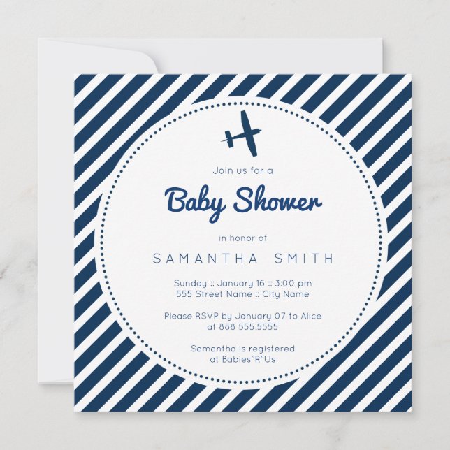 Plane Baby Shower Invitation (Front)