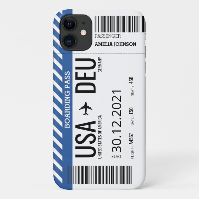 Plane Boarding Ticket (Personalize) Case-Mate iPho iPhone Case (Back)