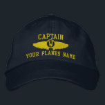 Plane Captain or pilots wings monogrammed Embroide Embroidered Baseball Cap<br><div class="desc">A wing motif with monogram initial,  the captain can easily add the planes name</div>