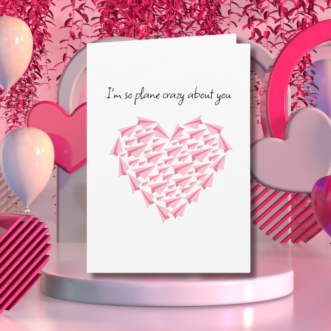 Plane crazy about you, Cute Paper Airplane,Photo Card (Creator Uploaded)