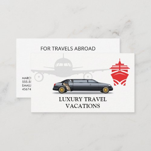 Plane Cruise Line Limo Business Card