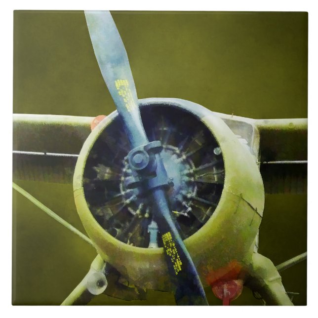 Plane - DeHavilland U-6A Beaver Ceramic Tile (Front)