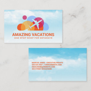 Plane Flying in the Sky Business Card