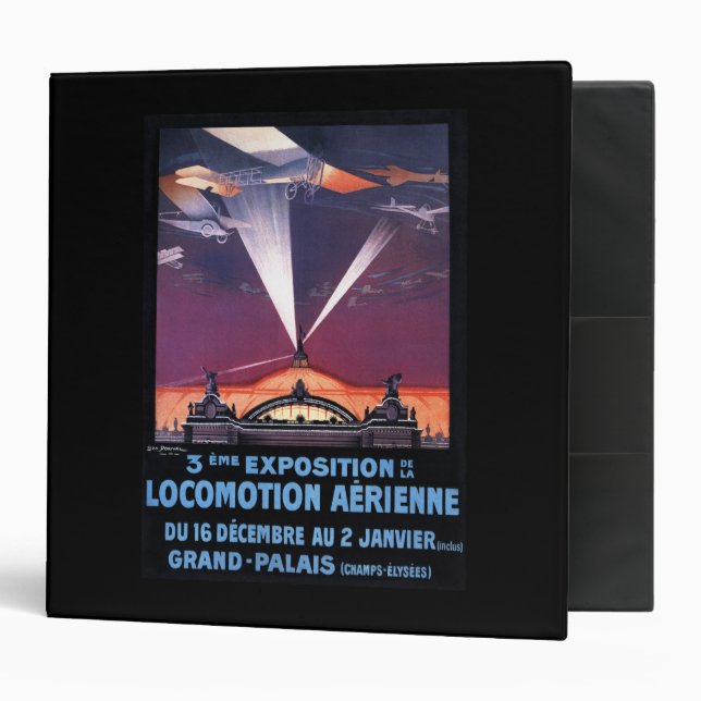 Plane Flying Over Searchlight Poster Binder (Front/Inside)