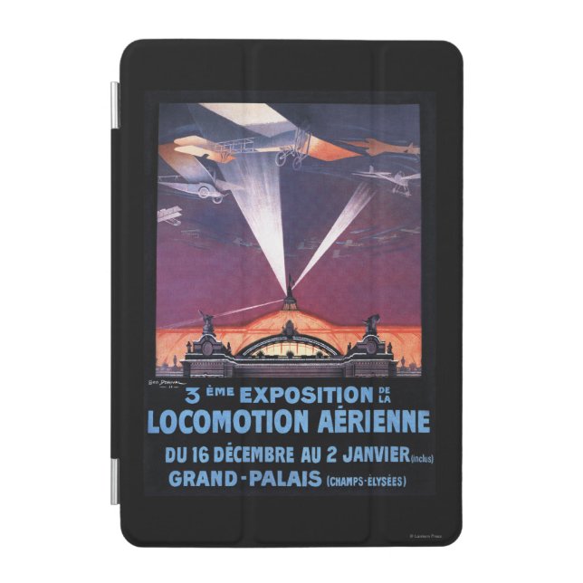 Plane Flying Over Searchlight Poster iPad Mini Cover (Front)