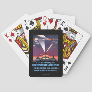 Plane Flying Over Searchlight Poster Poker Cards