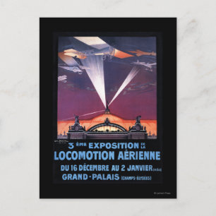 Plane Flying Over Searchlight Poster Postcard