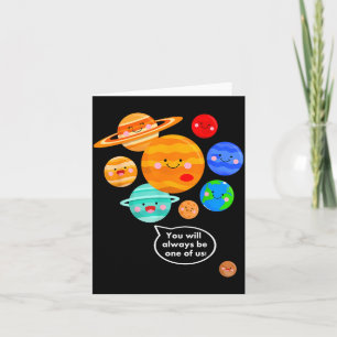 Plane Funny Cartoon Planets Never Forget Card
