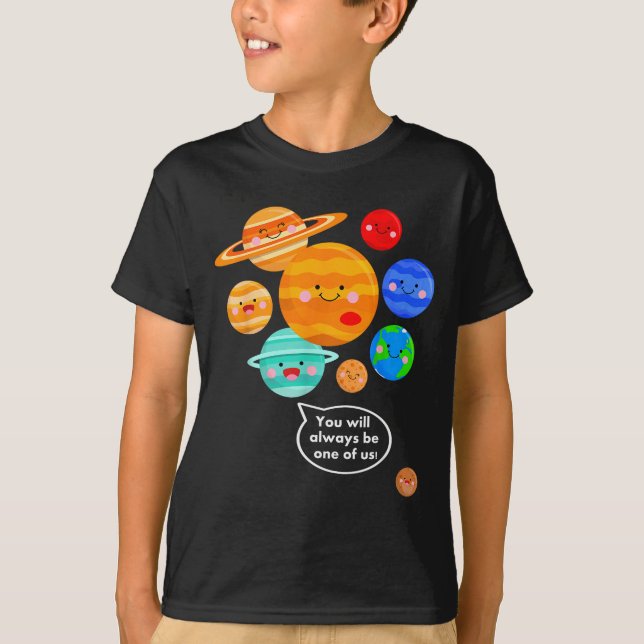 Plane Funny Cartoon Planets Never Forget  T-Shirt (Front)