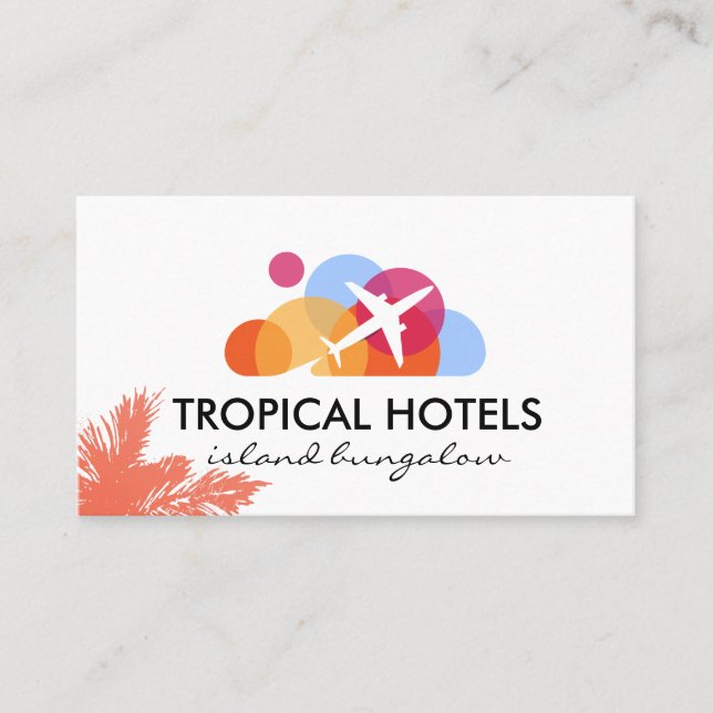 Plane Graphics | Tropical Palm Trees Business Card (Front)