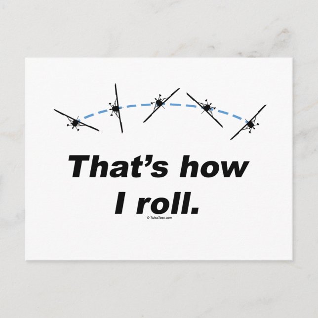 Plane How I Roll Postcard (Front)
