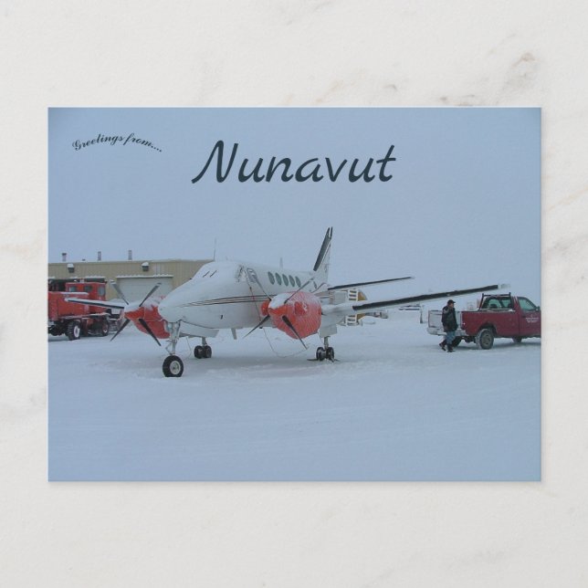 Plane in Arctic Bay Nunavut Canada Postcard (Front)