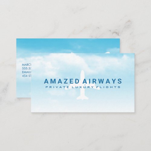 Plane in the Blue Cloudy Sky Business Card