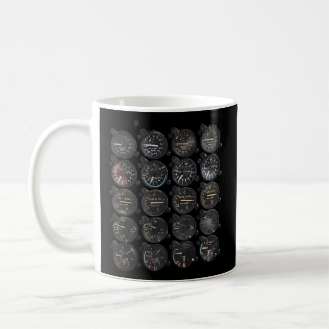 Plane Instrument Panel Coffee Mug (Left)