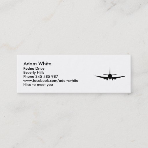Customizable Plane Business Card