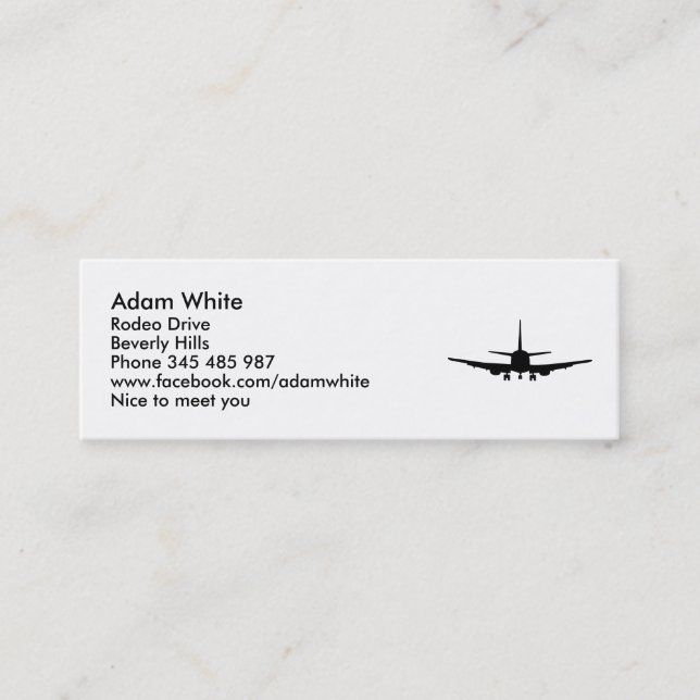Plane Mini Business Card (Front)