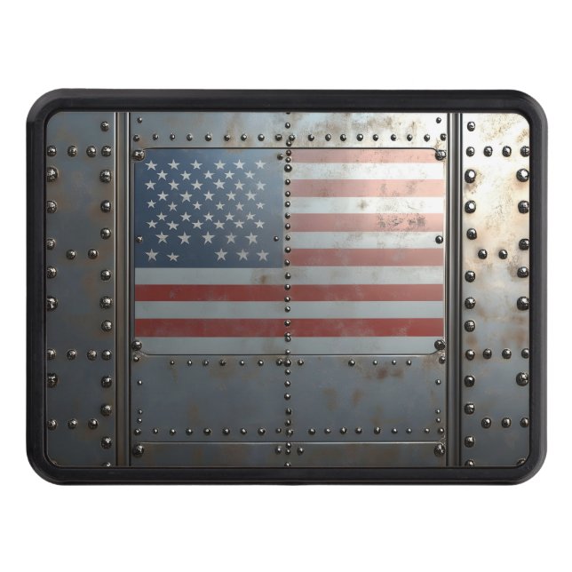 Plane panel American flag  Hitch Cover (Front)