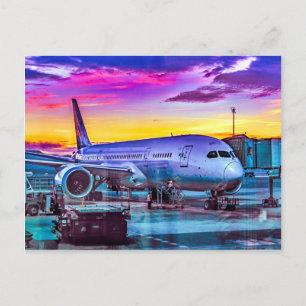 Plane Parked at Barajas Airport, Madrid, Spain Postcard