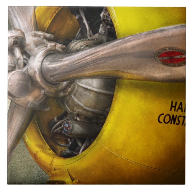 Plane - Pilot - Prop - Twin Wasp Ceramic Tile (Front)